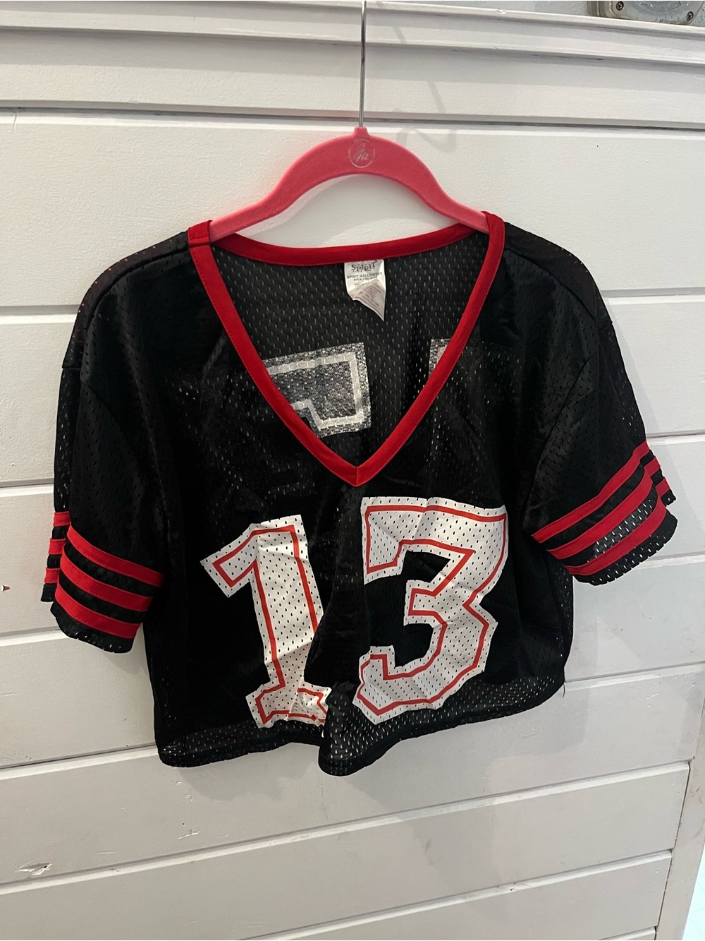 Spirit Halloween Women’s Cropped Mesh Jersey 13 Shirt Size M